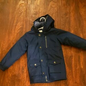 Kids Navy Blue Hooded Jacket